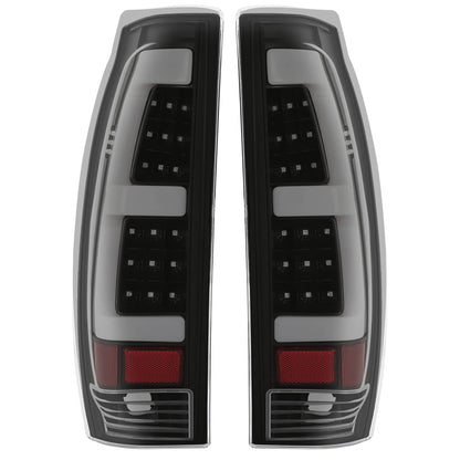 Solid Spare Black Smoke For 02-06 Chevy Avalanche 1500 2500 LED Tube Tail Lights Brake Lamps