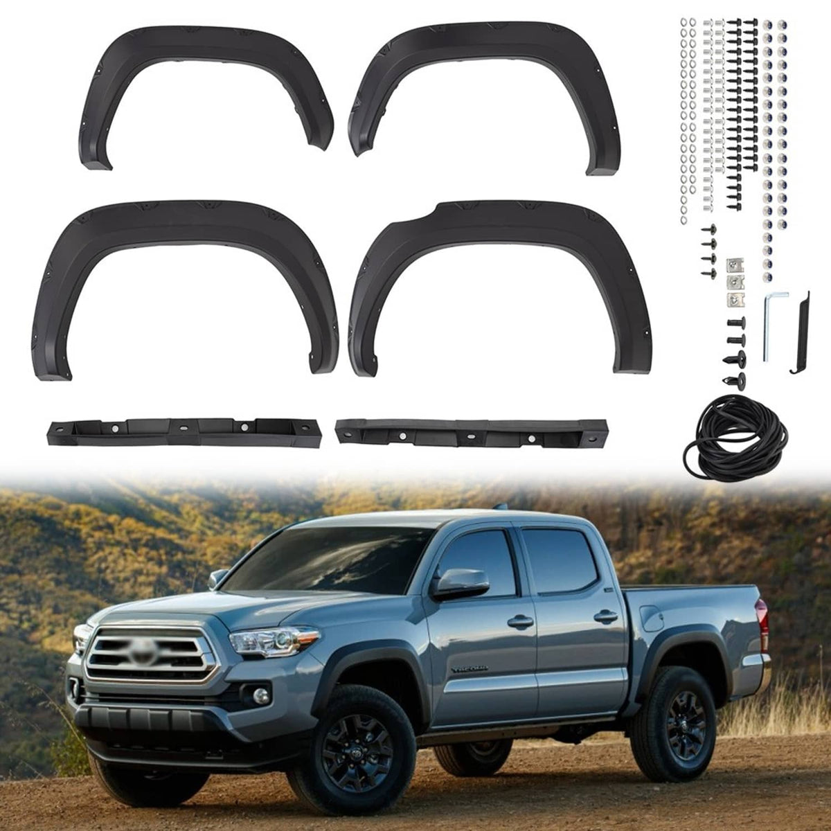 Solidspare Front Rear Left & Right Wheel Fender Flares Fit For 2016-2023 Toyota Tacoma New