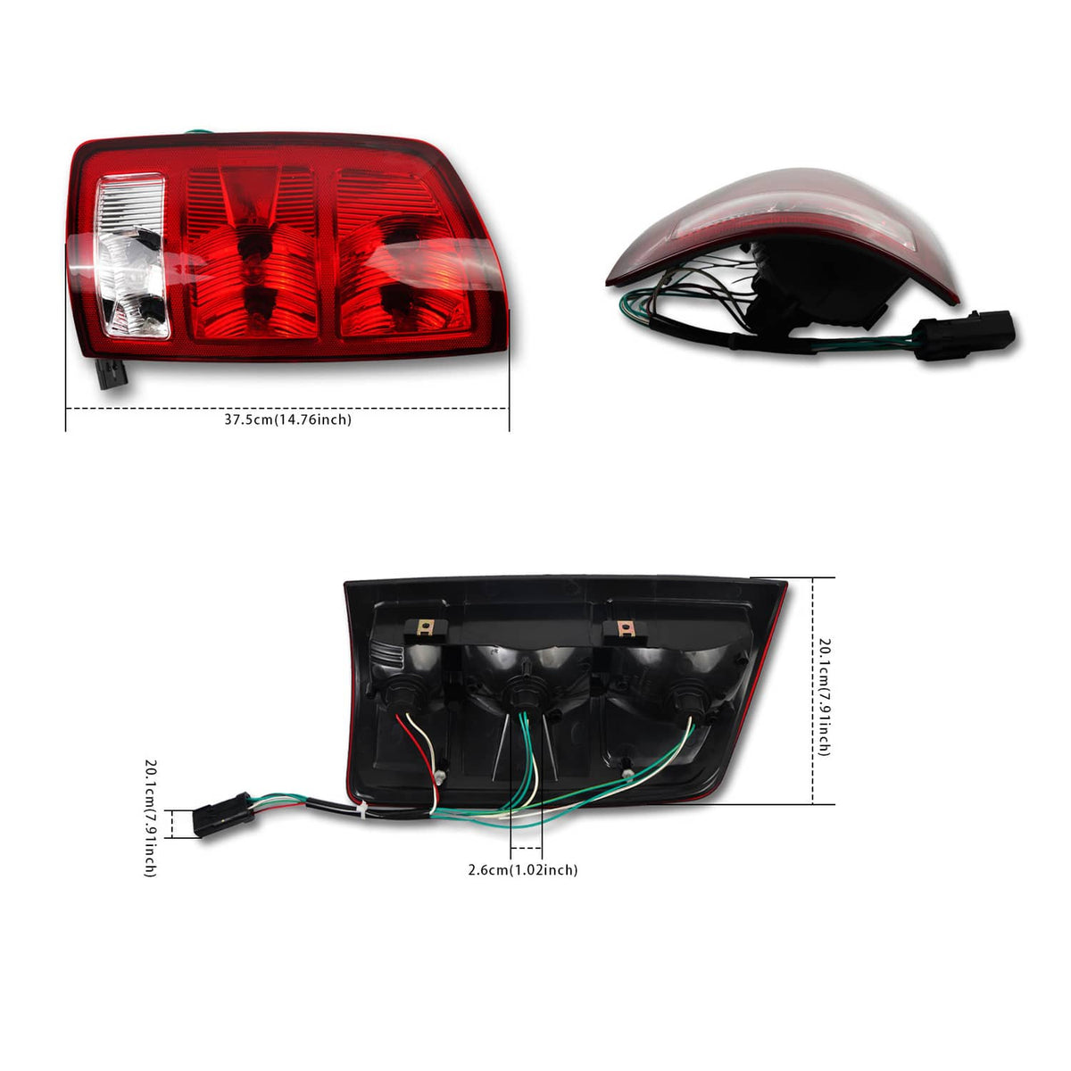 Solidspare 2PCS Tail Lights w/Circuit Board For 2002-2006 Dodge Ram 1500 2500 3500 Pickup