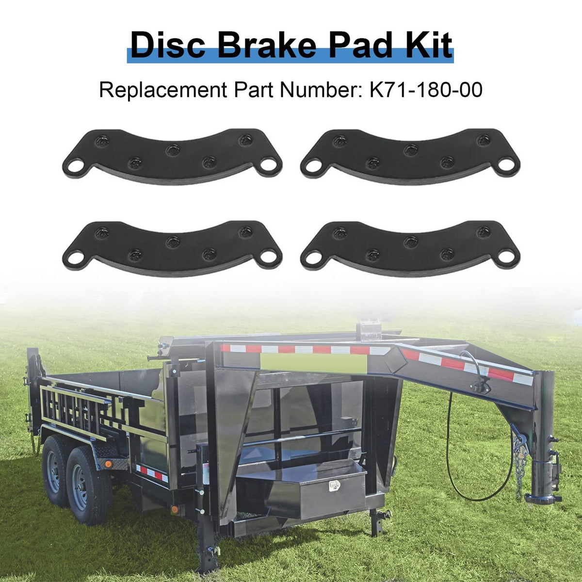 Solidspare Trailer Brake Rotor & Pads 070-006-01, K71-180-00 For Dexter 10K-12K Hydraulic
