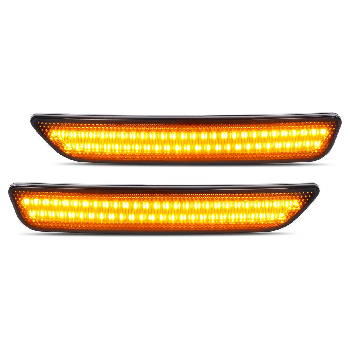 Solid Spare 2XLED Front Bumper Side Marker Light Smoke Lens Amber For Ford Mustang 2010-2014