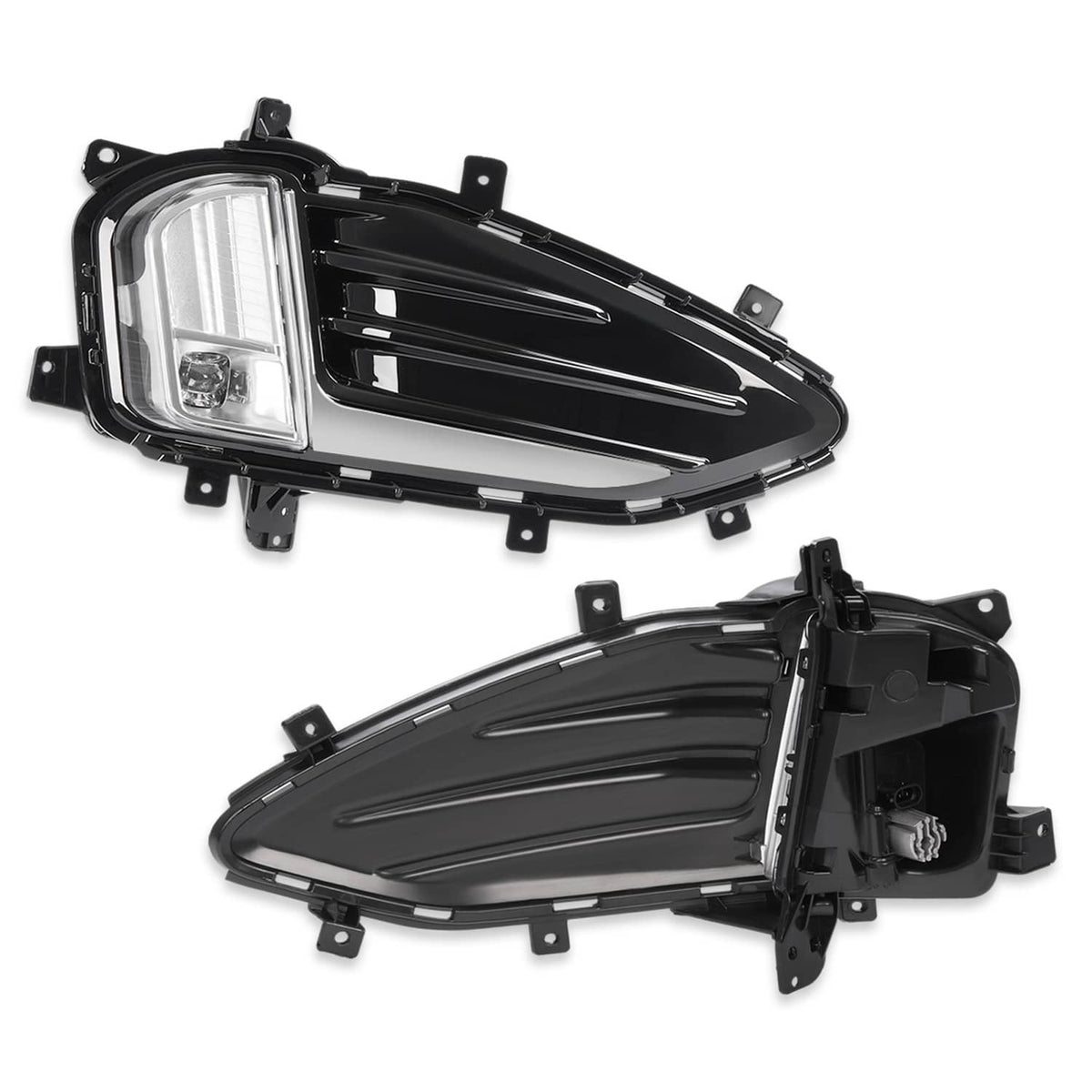 Solid Spare 2PCS For Ford Edge 2019-2024 LED Front Bumper Fog Lights Lamp w/ Cover Bezel Kit
