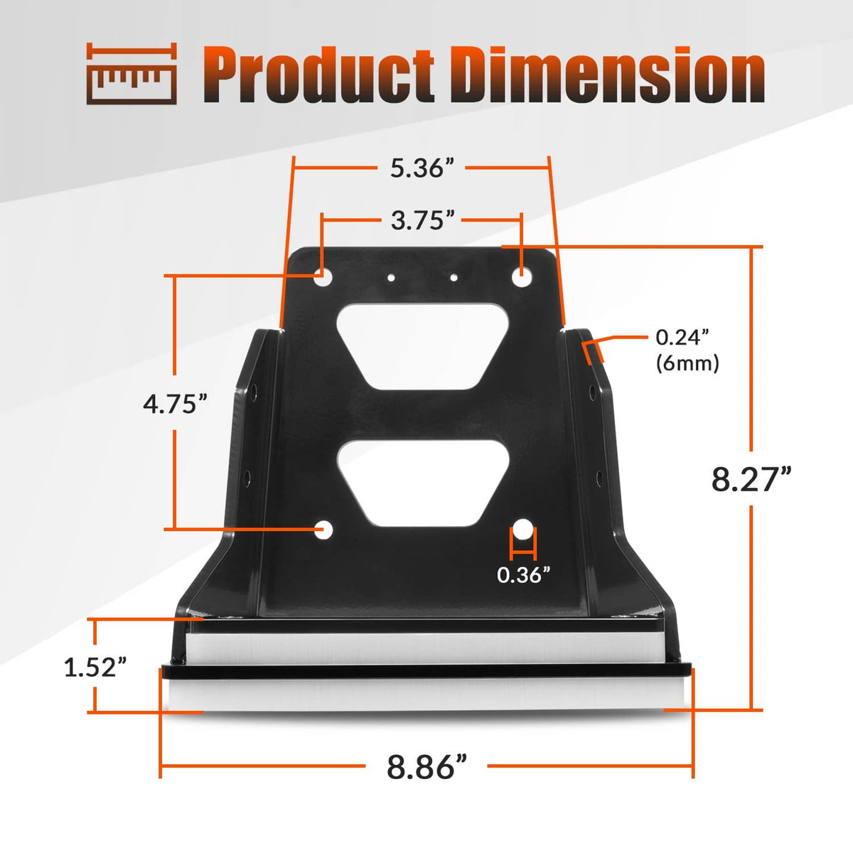Solidspare Transom Trolling Motor Mount for Kayaks - 3.75" x 4.75" Bolt Pattern - 6mm Thick