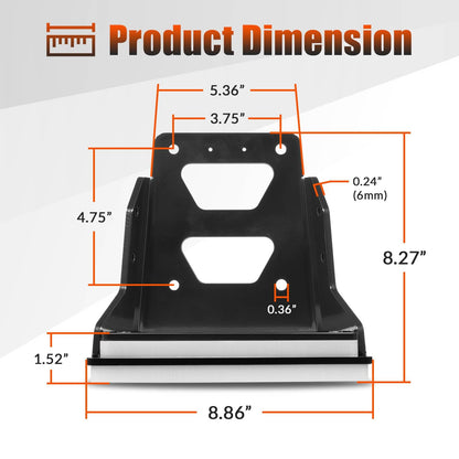 Solidspare Transom Trolling Motor Mount for Kayaks - 3.75" x 4.75" Bolt Pattern - 6mm Thick