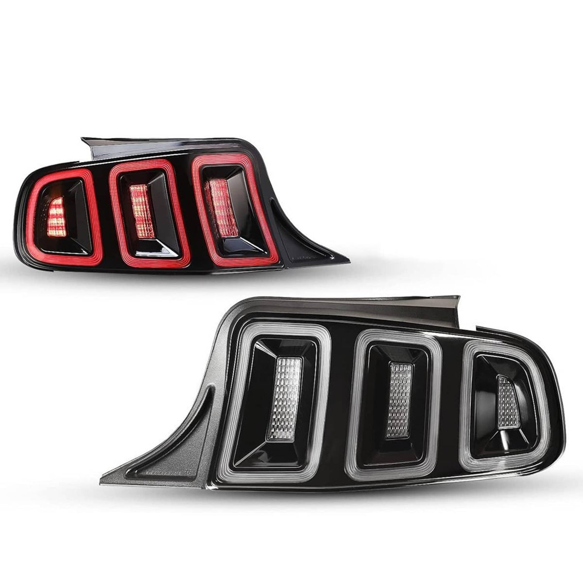 Solidspare Tail Lights Black Brake Lamps For 2010-2014 Ford Mustang Full LED w/ Sequential
