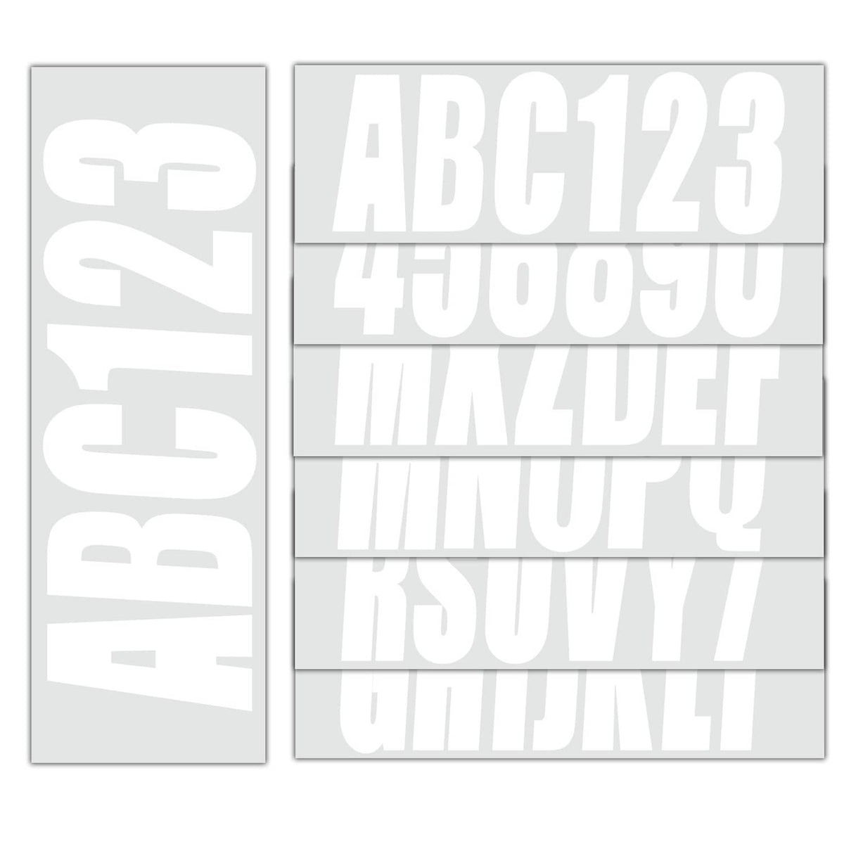 Solid Spare White Decal 4 Sets of A-Z & 0-9 For Boat Letters & Numbers Registration Stickers