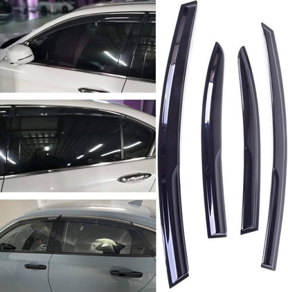 Solidspare Black Window Visor Vent Rain Guards For 2013-2017 Honda Accord Sedan 4 Door