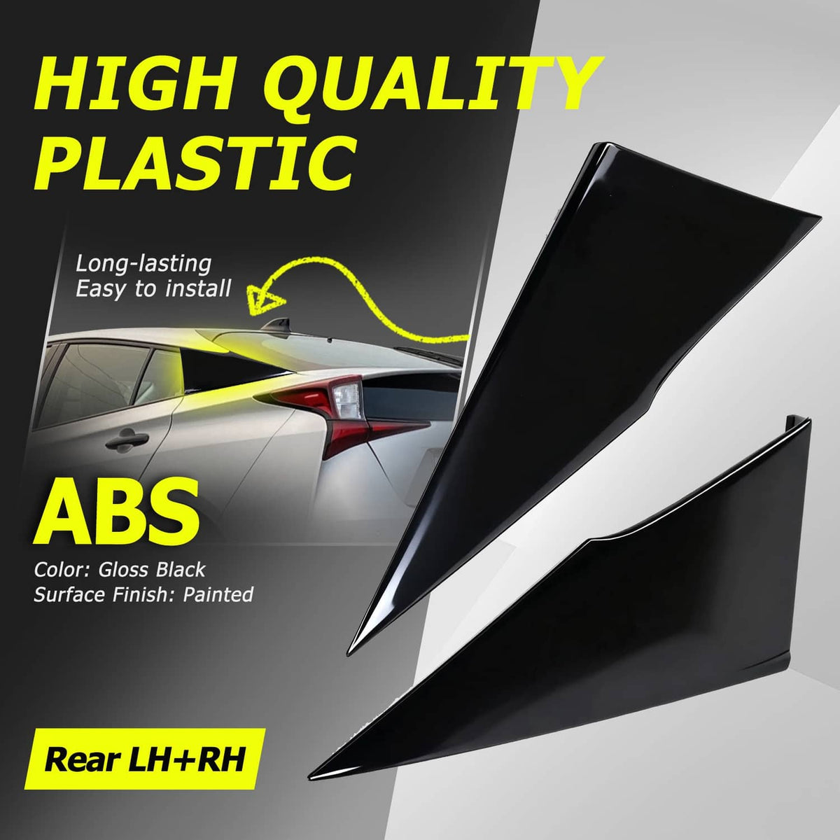 Solid Spare Rear LH+RH Quarter Molding Cover Panel For Toyota Prius 16-22 Prius Prime 17-22