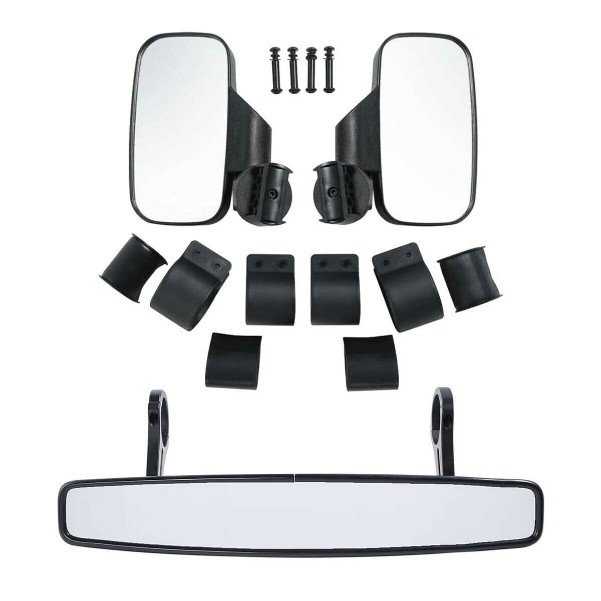 Solidspare UTV 1.75" Side Mirrors + Center Mirror For Polaris RZR Ranger Yamaha Rhino Honda