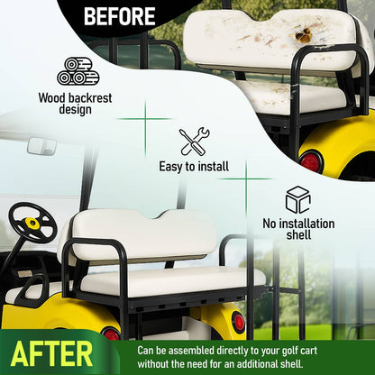 Solidspare White Seat Bottom Backrest Cushion Golf Cart For EZGO RXV,TXT,ST,ST Sport,Valor