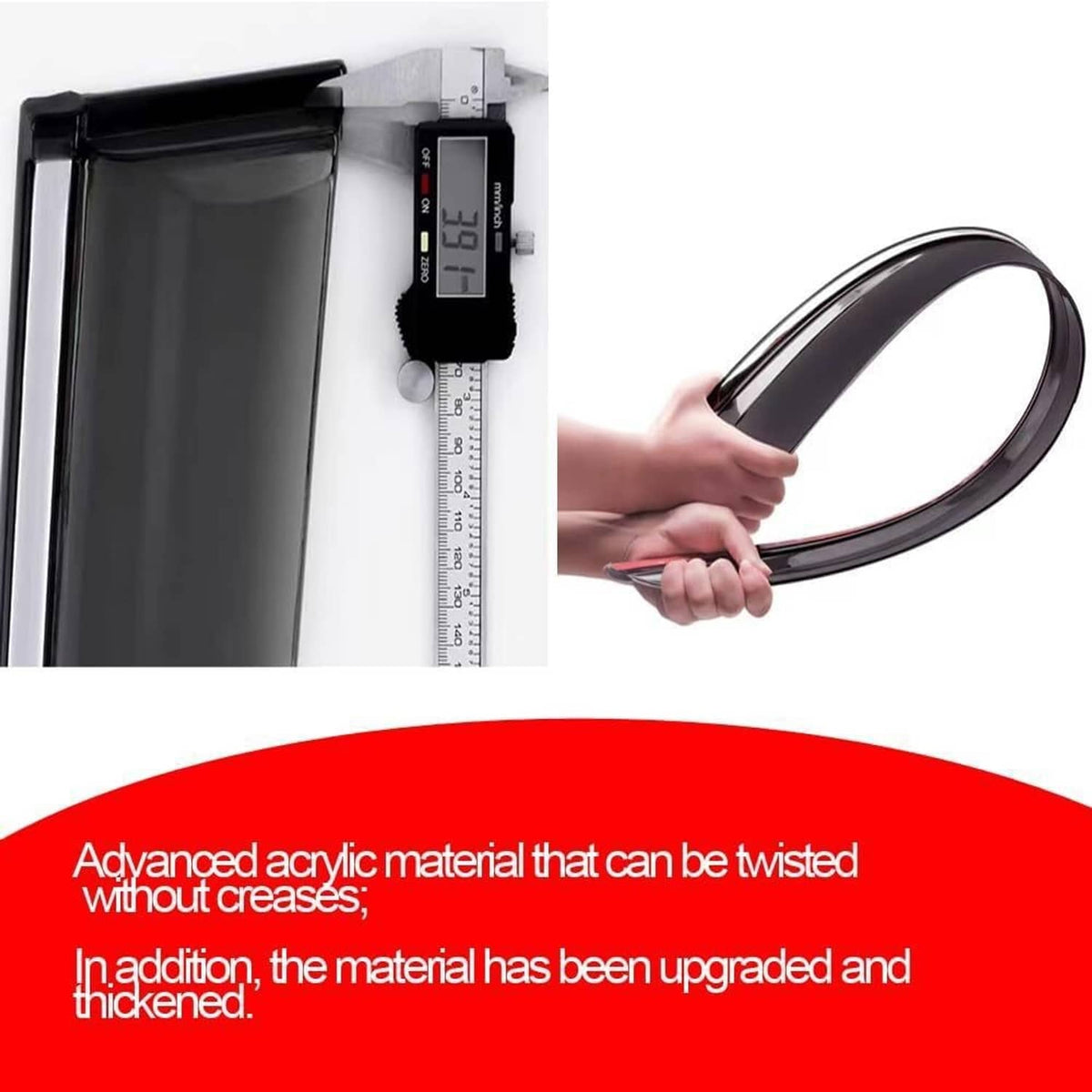 Solidspare Black Window Visor Vent Rain Guards For 2013-2017 Honda Accord Sedan 4 Door