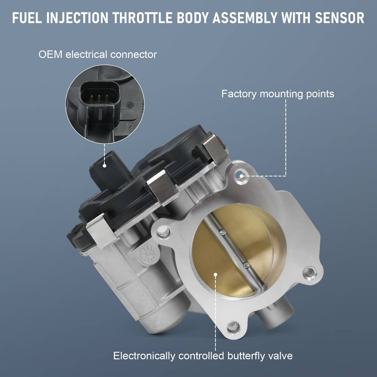 Solidspare Complete Throttle Body For Chevy Malibu Buick GMC Pontiac 2.4L 09-10 12615516
