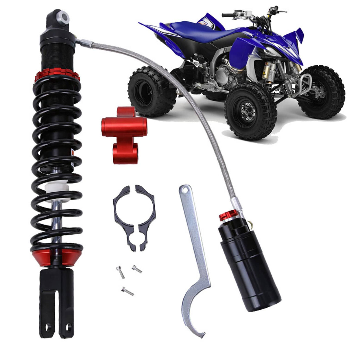 Solidspare PERFORMANCE FRONT & REAR SHOCKS ABSORBERS FOR YAMAHA RAPTOR YFZ450 2004-2013