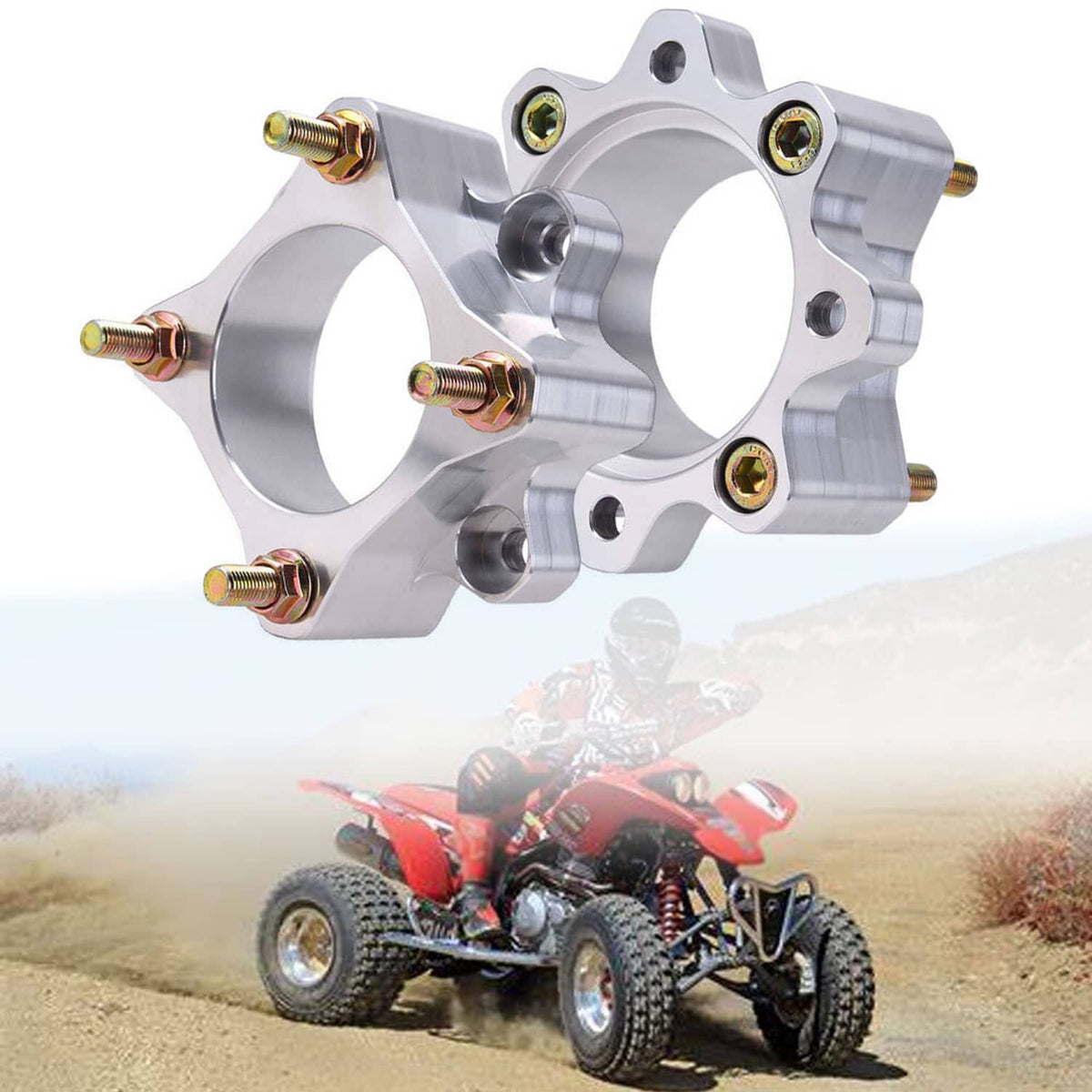 Solidspare Pair 2 Inch 4/110 Rear Wheel Spacers For Honda Sportrax 400 TRX400EX 2x4 1999-08