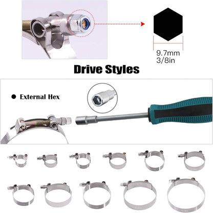Solidspare 2pcs 2" Inch T-bolt Clamp Silicone Stainless Steel Hose Turbo Intake Intercooler