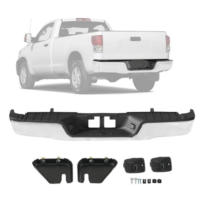 Solidspare TO1103117 Chrome Rear Step Bumper Assembly W/o Hole For 2007-2013 Toyota Tundra