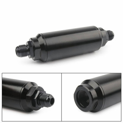 Solid Spare Universal Racing In-Line Fuel Filter AN6 AN8 AN10 Adapter 40 Micron Cleanable