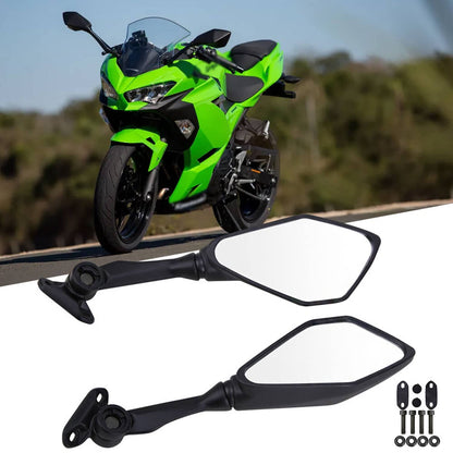 Solidspare For Kawasaki Ninja ZX6R 636 2011-2017 Left & Right Rearview Side Mirrors Black