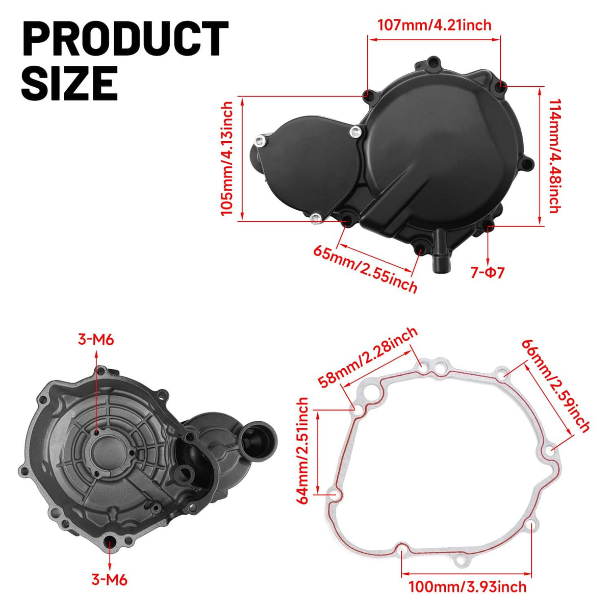 Solidspare Engine Stator Cover Crankcase For Suzuki GSXR600 & GSXR750 2006-2025 Left Side