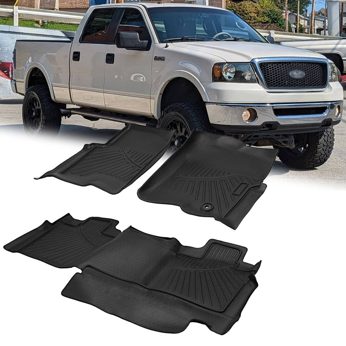 Solidspare For 2004 2005 2006 2007 2008 Ford F-150 Super Crew Cab New TPE Floor Mats Liners