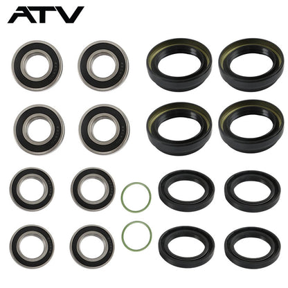 Solidspare Front Rear Wheel Bearings Seals Kits For Yamaha Rhino 450 660 700 93106-42800-00