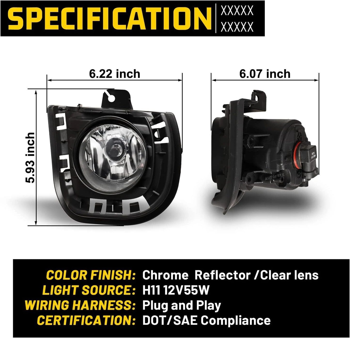 For 2014 2015 2016 Toyota Scion TC/ZELAS Fog Lights Lamps Pair w/Wiring Switch