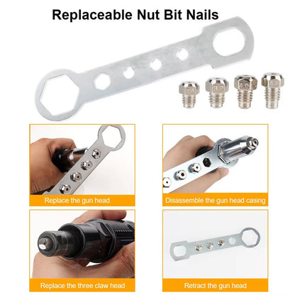 Solid Spare Professional Electric Rivet Nut Gun Adaptor Insert Cordless Power Drill Tool US