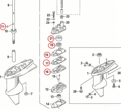Solid Spare 2.5HP 3.5HP Mercury Mariner Water Pump Repair Kit F2.5 F3.5 4S Outboard 16159A2
