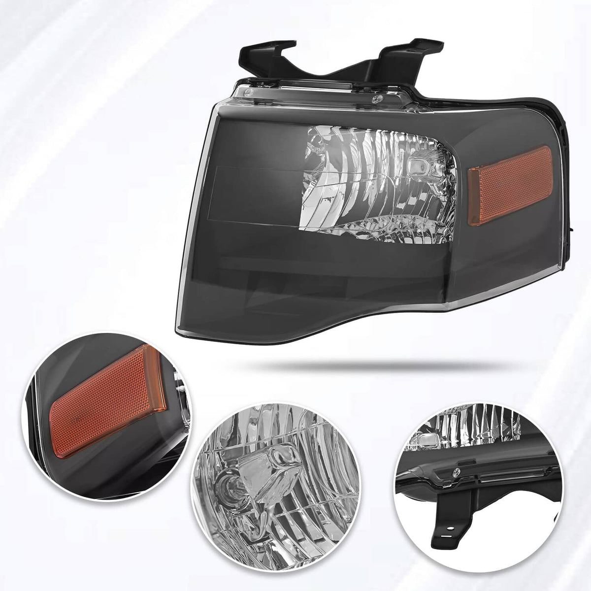Solid Spare Left For Ford Expedition 2007-2014 Headlight W/bulbs Amber Reflector 7L1Z13008DB
