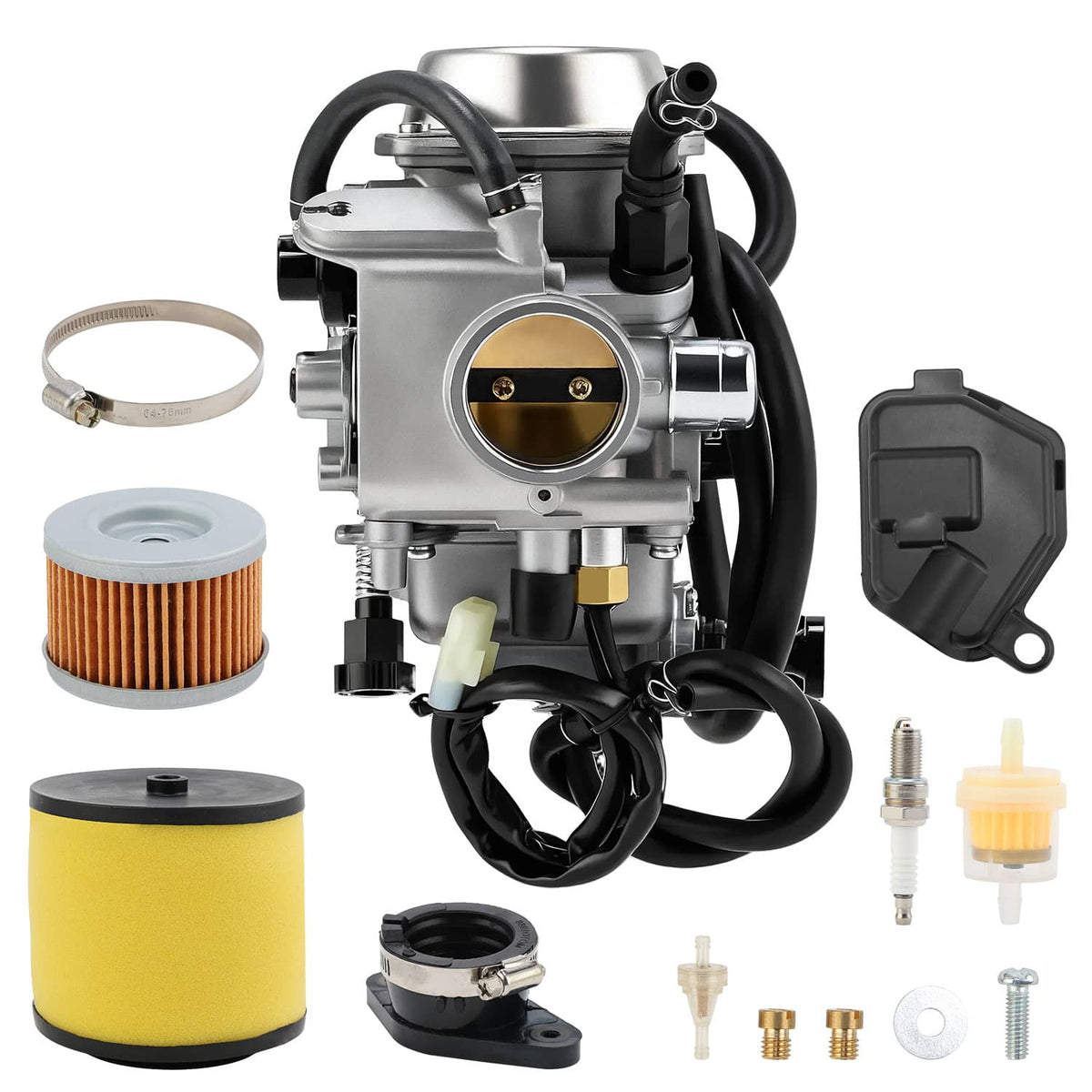 Solidspare Carburetor W/ Fiter Intake Manifold for Honda Foreman 450 TRX450 ES S FE FM