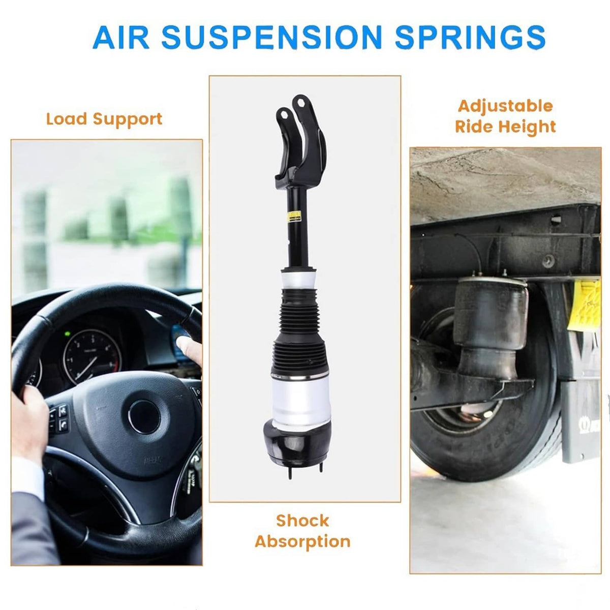 Solidspare 2Pcs Front Air Suspension Shock Struts w/ADS For Mercedes W166 X166 GL450 GLS550