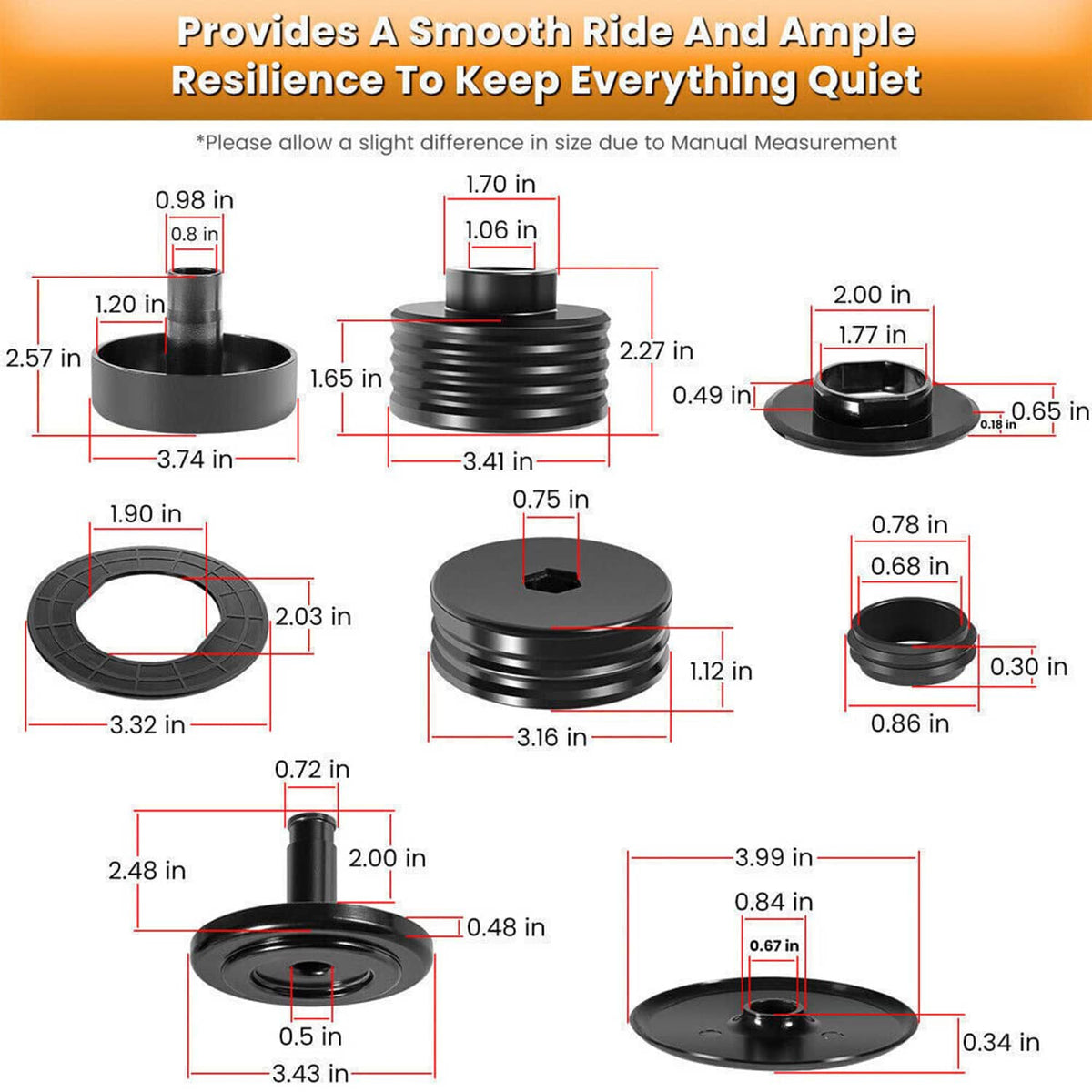 Solidspare New Body Mount Bushing Kit Silicone for 08-16 Ford F250 F350 Super Duty Crew Cab