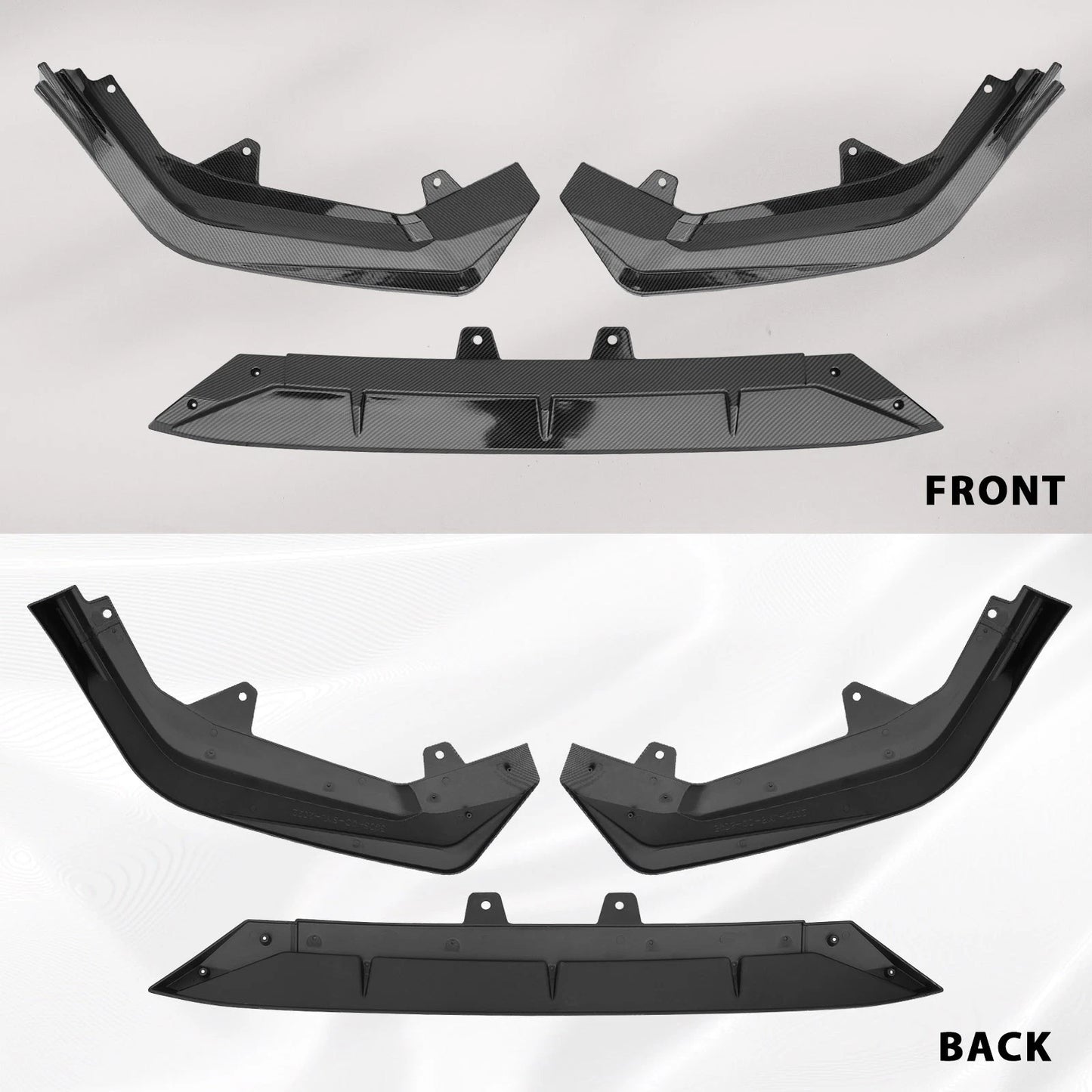 Black Rear Trunk Spoiler Wing & Front Bumper Lip For 2022-2024 Honda Civic Sedan