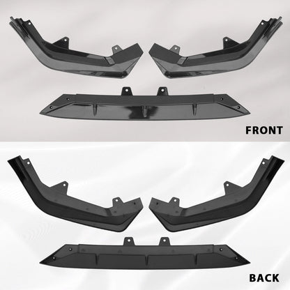 Black Rear Trunk Spoiler Wing & Front Bumper Lip For 2022-2024 Honda Civic Sedan