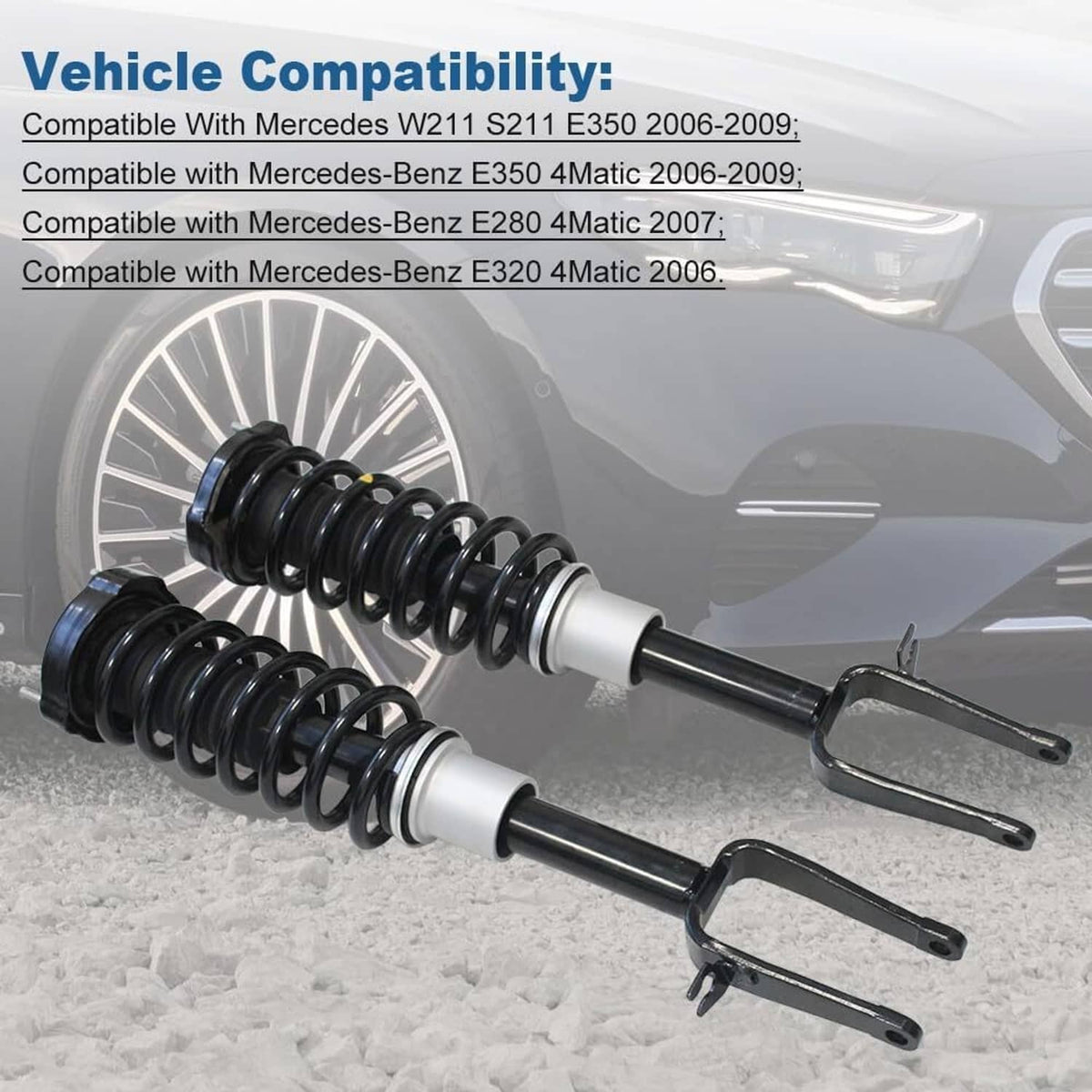 Solidspare Front Shock Strut Assys Set For 2006-2009 Mercedes-Benz W211 S211 E350 4Matic
