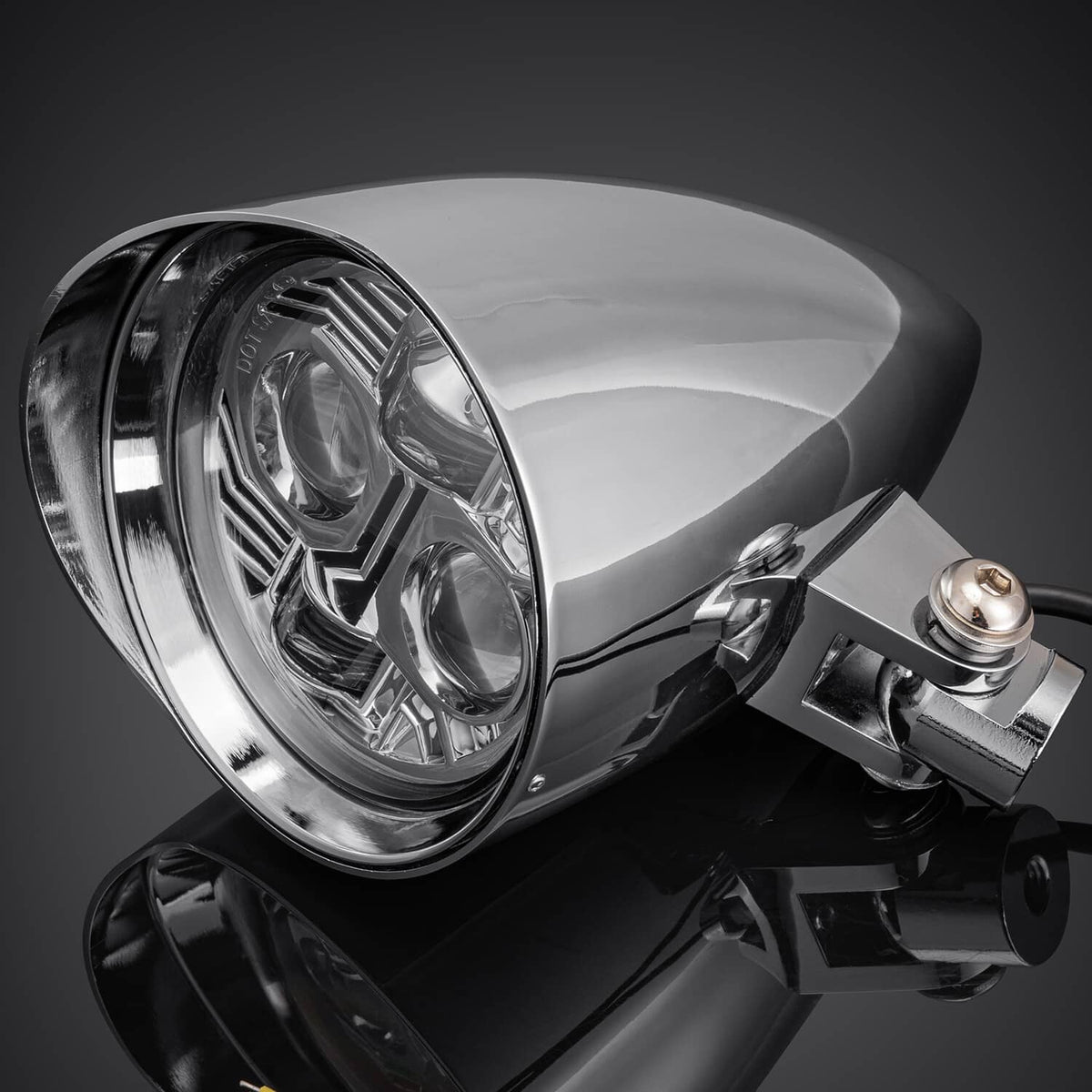 Solidspare 4.5" LED Motorcycle Headlights Bullet Vintage Head Lamp For Harley Dyna Softail