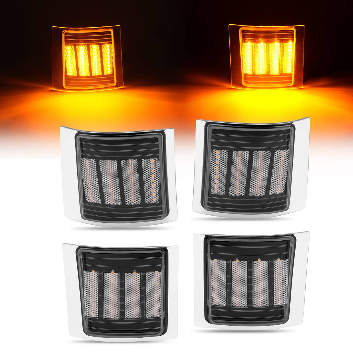 Solid Spare For Chevy C/K 1500 2500 3500 94-98 LED Sequential Corner Side Marker Lights Set