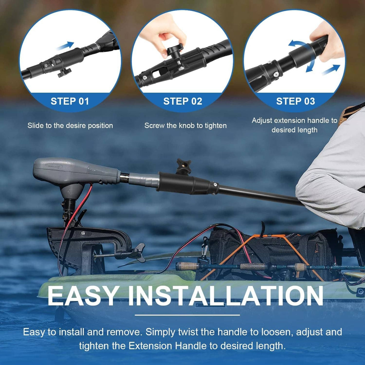 Solid Spare 1854108 Trolling Motor Telescoping Extension Handle MKA-44 - Extends 24" to 40"