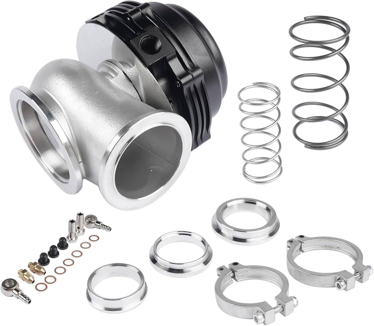 Solidspare Universal 44MM External Turbo Wastegate MV-R TIAL V-Band Flange 7/14PSI Springs