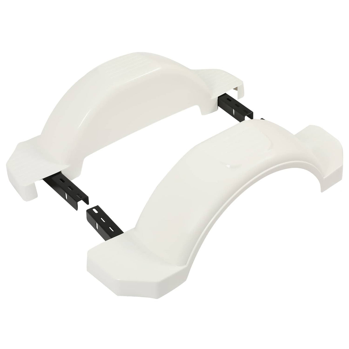 Solidspare Pair L&R Single Axle Trailer Fenders White HDPE For 13" diameter Wheels Tires
