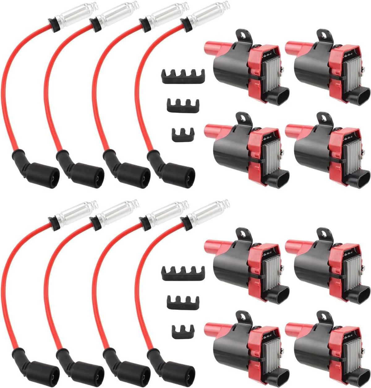 Solidspare Round Ignition Coil & Wires Set For Chevy Silverado GMC LS1 LS3 4.8L 5.3L 6.0L