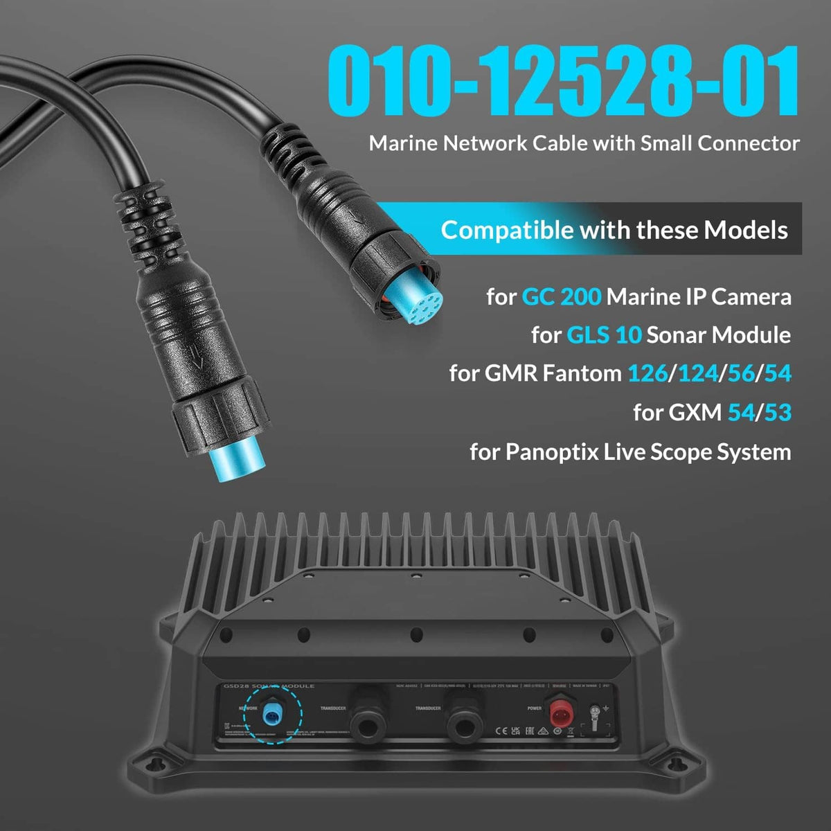 Solidspare 010-12528-01 Marine Network Cable with Small Connector - 6 m / 20ft. for GLS 10