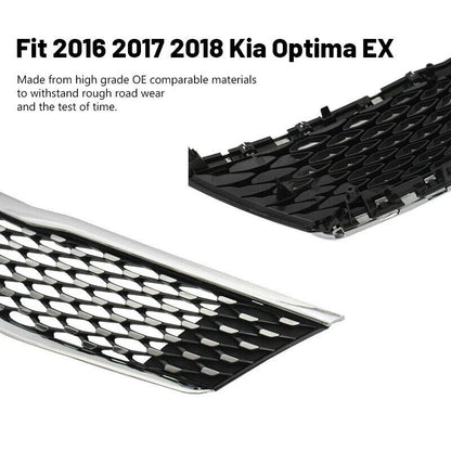 6PCS For 2016-2018 Kia Optima EX Front Bumper Grille & Bracket Molding Trim