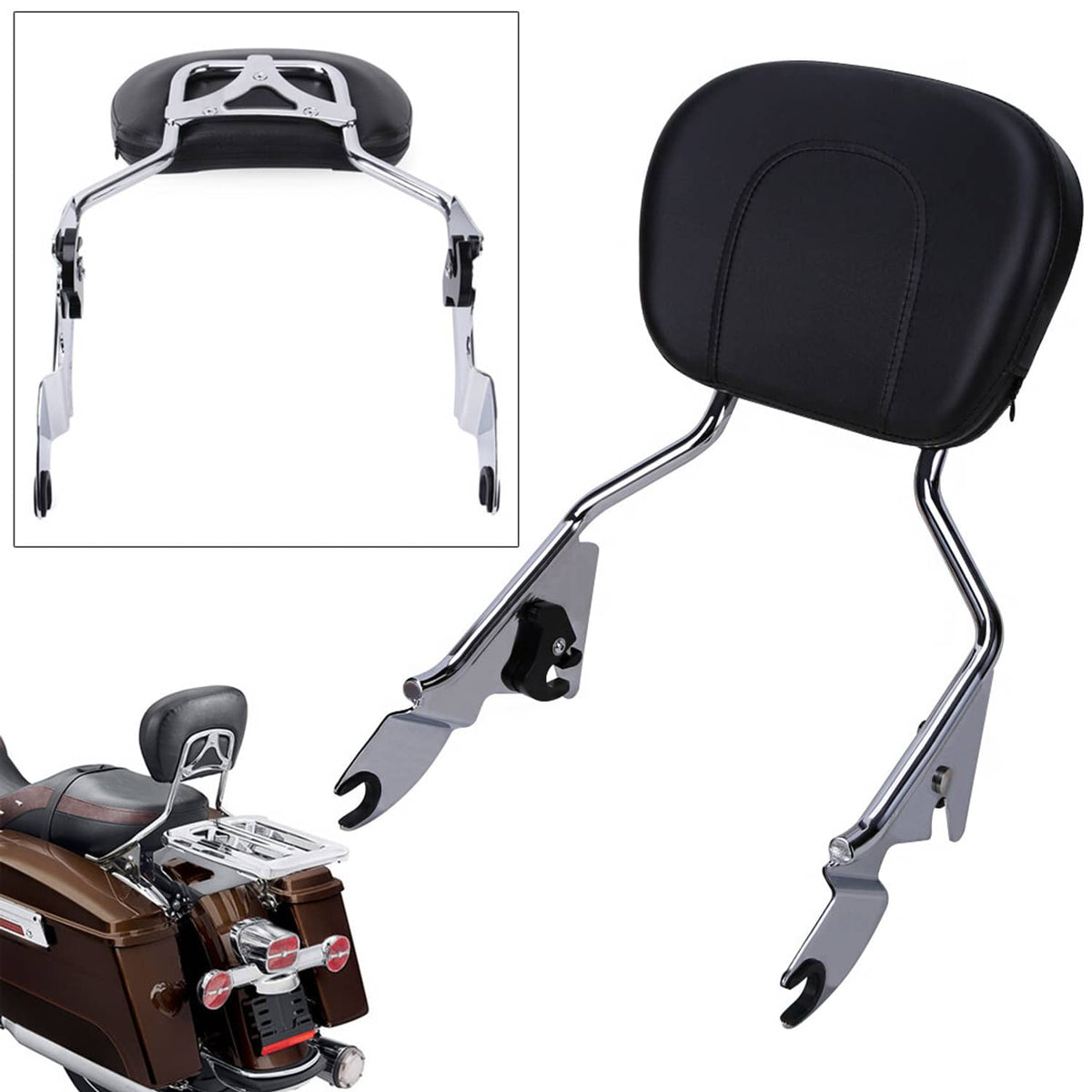 Solidspare Detachable Backrest Sissy Bar For Harley Touring Electra Glide Road King 09-25