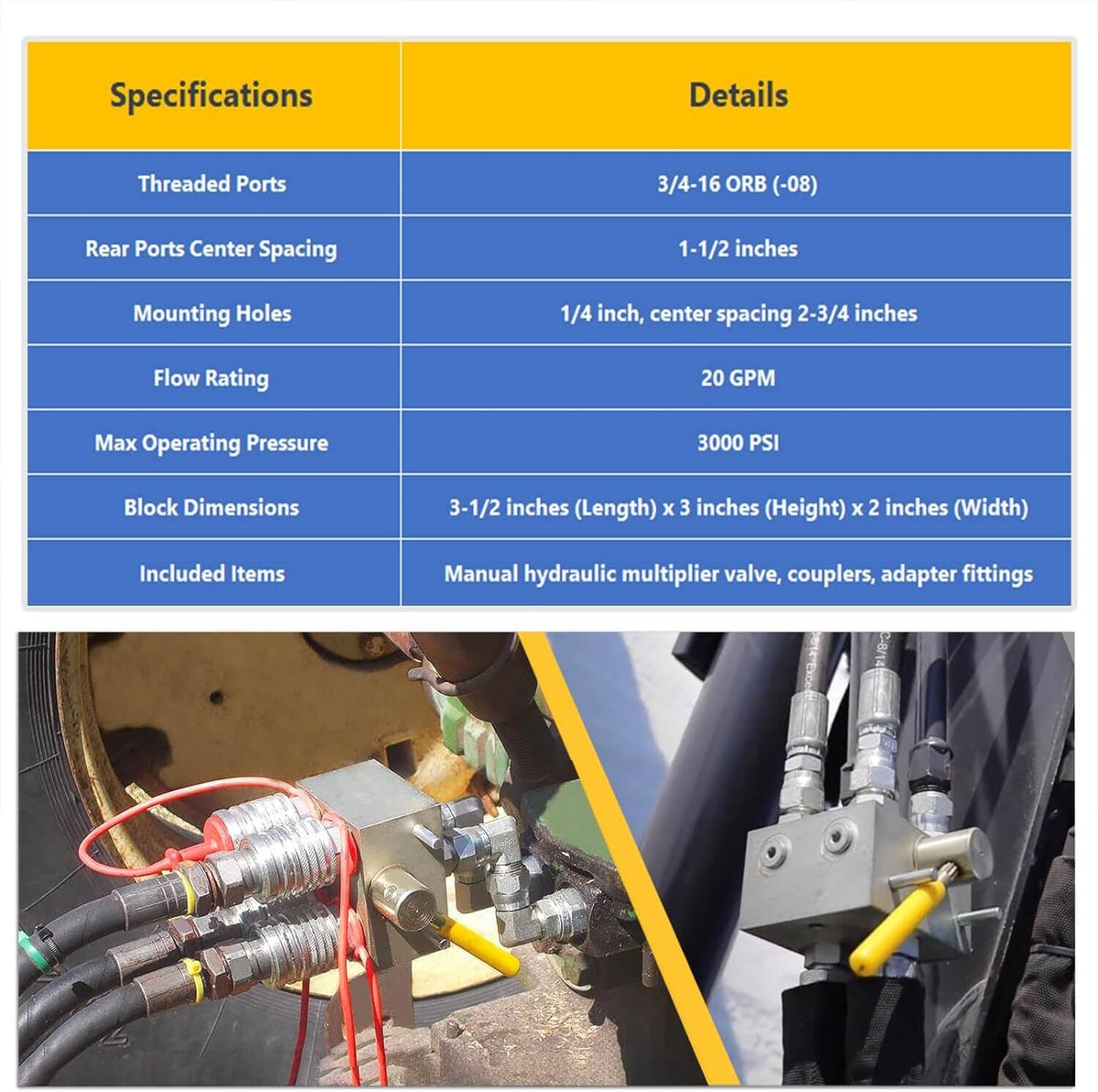 Solid Spare Manual Hydraulic Multiplier, SCV Splitter/Diverter Valver/ Couplers & Ag Fitting