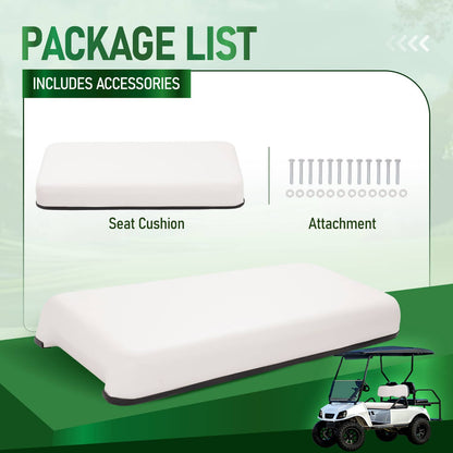Solidspare White Golf Cart Front Seat Bottom Cushion For Club Car DS 2001-2012
