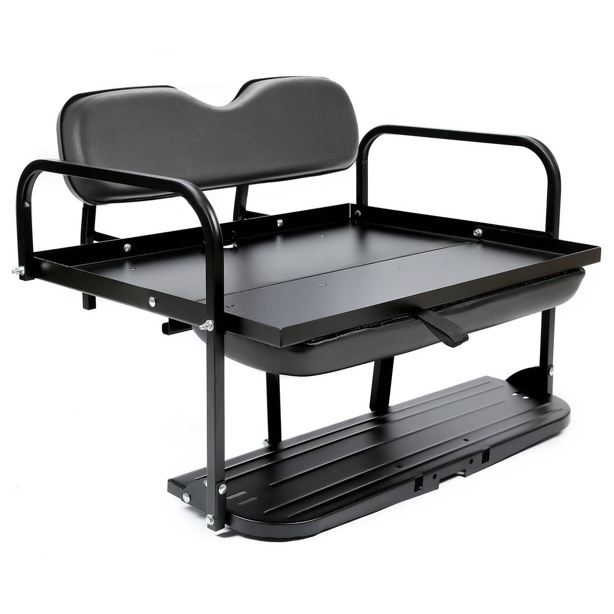 Solidspare Golf Cart Flip Folding Rear Back Seat Kit Black For EZGO Marathon Pre-1994