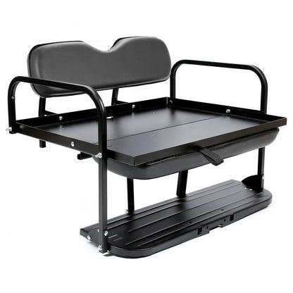 Solidspare Golf Cart Flip Folding Rear Back Seat Kit Black For EZGO Marathon Pre-1994