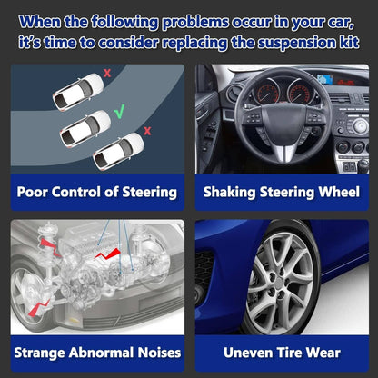 Solidspare 6Pcs New For 2007-2013 Mazda 3 Rear Upper Lower Suspension Control Arms Kit