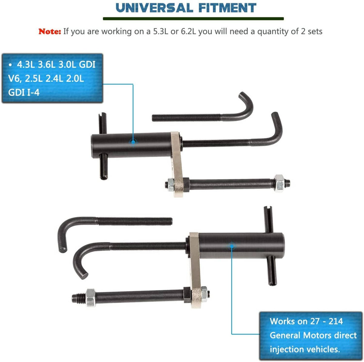 Solid Spare EN-49248 Injector Rail Assembly Remover Tool for 27-214 Direct Injection Engines
